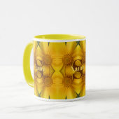 Mug Monogramme personnalisé initial nom Art de pétales (Devant gauche)