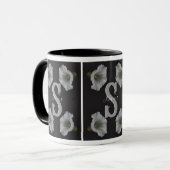 Mug Monogramme personnalisé initial Nom Morning Glory (Devant gauche)