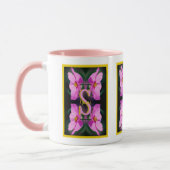 Mug Monogramme personnalisé initial nom Rose Cosmos (Gauche)