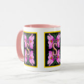 Mug Monogramme personnalisé initial nom Rose Cosmos (Devant gauche)