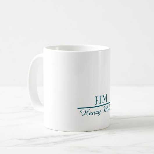 Mug Monogramme personnalisé - Initiale et nom pers (Devant gauche)