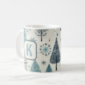 Mug Monogramme personnalisé L'hiver arrive (Devant gauche)