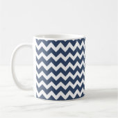 Mug Monogramme personnalisé Marine bleu et menthe vert (Gauche)