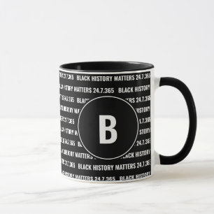 Mug Monogramme personnalisé Mois de l'histoire noire