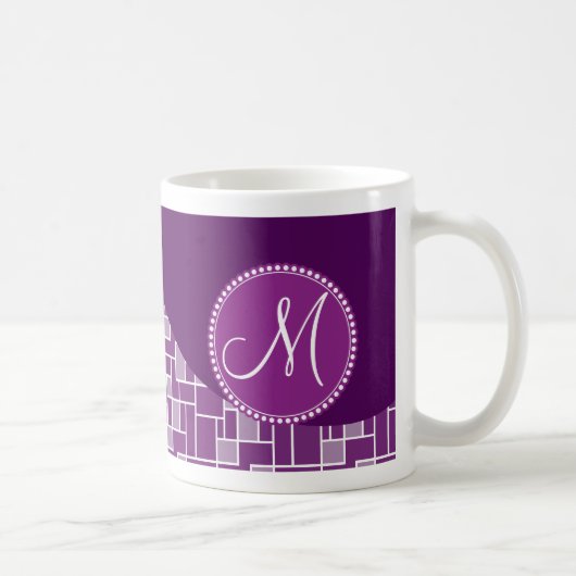 Mug Monogramme personnalisé Motif initial de tuiles vi (Droite)
