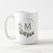 Mug Monogramme Personnalisé Noël Moderne Wreath (Gauche)