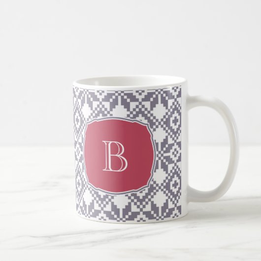 Mug Monogramme personnalisé Noël Motif de flocon de ne (Droite)