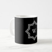 Mug Monogramme Personnalisé Noir & Blanc Design (Devant gauche)