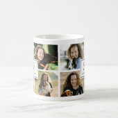 Mug Monogramme personnalisé & Nom 4 Grille de Collage  (Centre)