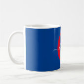 Mug Monogramme personnalisé Nom du script Bleu Blanc R (Gauche)