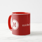 Mug Monogramme personnalisé, nom et couleurs (Devant gauche)