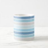 Mug Monogramme personnalisé 'Nuances de bleu' rayé (Centre)