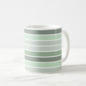 Mug Monogramme personnalisé rayé 'Nuances de vert' (Devant droit)