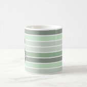 Mug Monogramme personnalisé rayé 'Nuances de vert' (Centre)