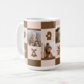 Mug Monogramme personnalisé Retro À damiers Motif (Devant gauche)