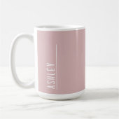 Mug monogramme personnalisé, rose pastel moderne (Gauche)