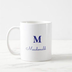Mug Monogramme personnalisé simple élégant