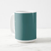 Mug monogramme personnalisé, vert turquoise moderne (Devant gauche)