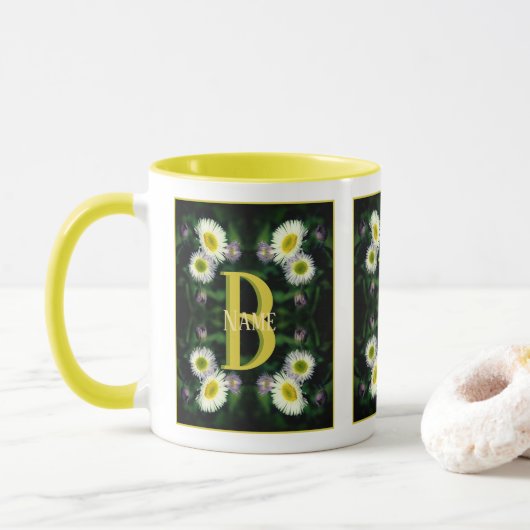 Mug Monogramme personnalisé Votre initiale Nom Art de (Avec donut)