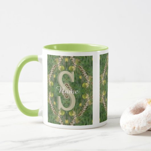 Mug Monogramme personnalisé Votre initiale Nom Art de  (Avec donut)