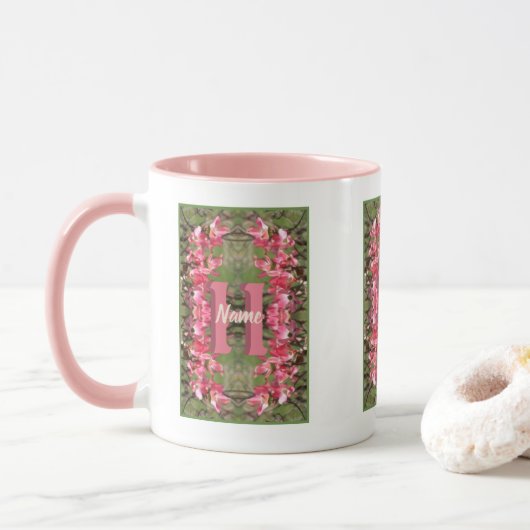 Mug Monogramme personnalisé Votre initiale Nom Art du (Avec donut)