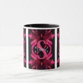 Mug Monogramme personnalisé Votre initiale Nom Art flo (Centre)