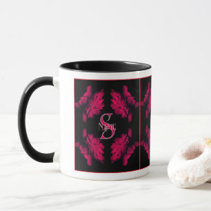 Mug Monogramme personnalisé Votre initiale Nom Art flo