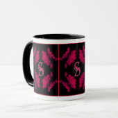 Mug Monogramme personnalisé Votre initiale Nom Art flo (Devant gauche)