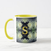 Mug Monogramme personnalisé Votre initiale Nom Fleur d (Gauche)