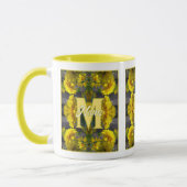 Mug Monogramme personnalisé Votre initiale Nom Fleurs (Gauche)