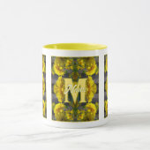 Mug Monogramme personnalisé Votre initiale Nom Fleurs (Centre)