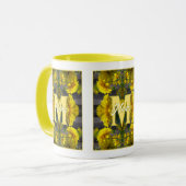 Mug Monogramme personnalisé Votre initiale Nom Fleurs (Devant gauche)