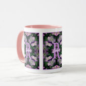 Mug Monogramme personnalisé Votre initiale Nom Géraniu (Devant gauche)