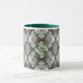 Mug Monogramme personnalisé Votre initiale Nom Rose bl (Centre)