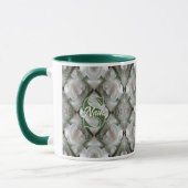 Mug Monogramme personnalisé Votre initiale Nom Rose bl (Gauche)