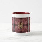 Mug Monogramme personnalisé Votre initiale Nom Roses v (Centre)