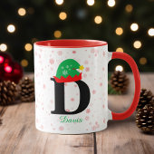 Mug Monogramme Personnaliser avec nom Famille rouge