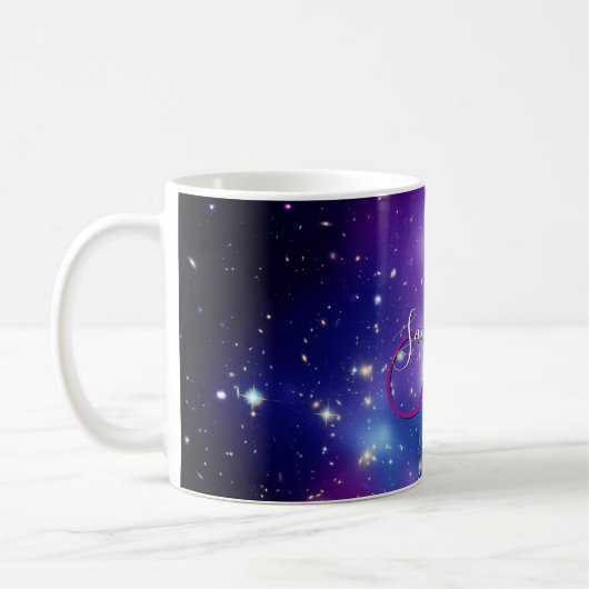 Mug Monogramme photo céleste violet (Gauche)