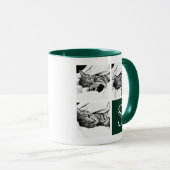 Mug Monogramme photo Collage de photos en vert foncé,  (Devant droit)
