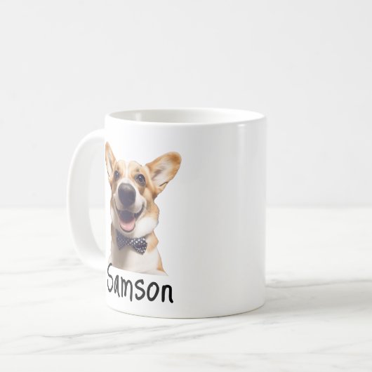Mug Monogramme photo de chat de chien d'animal (Devant gauche)