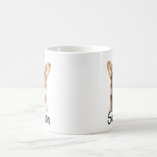 Mug Monogramme photo de chat de chien d'animal (Centre)