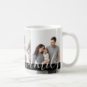 Mug Monogramme photo familiale moderne et date de créa