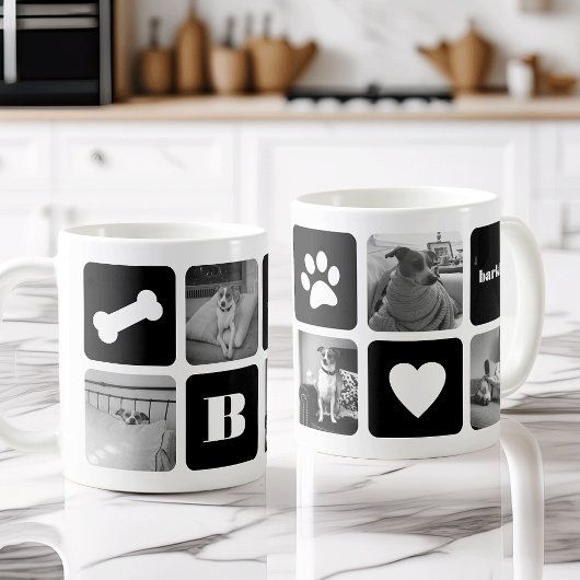 Mug Monogramme photo pour animal de compagnie moderne