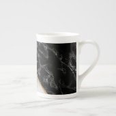 Mug Monogramme - Pierre de marbre blanc noir (Droite)