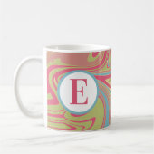 Mug Monogramme Pink et vert Abstrait torchon (Gauche)