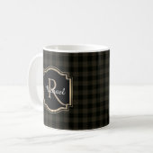 Mug Monogramme Plaid de Buffalo (Devant gauche)