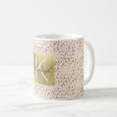 Mug Monogramme Poster de animal or rose (Devant droit)