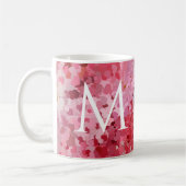 Mug Monogramme Premier Modèle rose rouge violet Coeurs (Gauche)