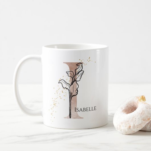 Mug Monogramme Première Lettre Moderne I Boho Personna (Avec donut)