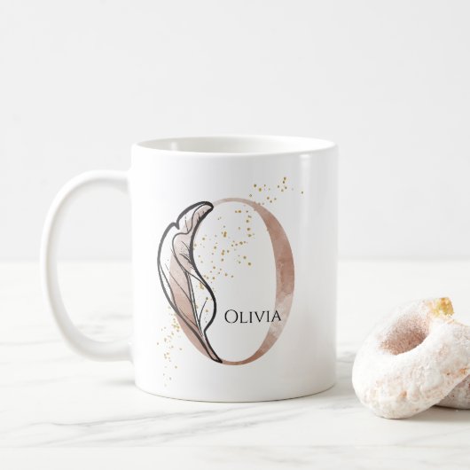 Mug Monogramme Première Lettre Moderne O Boho Personna (Avec donut)
